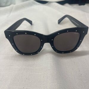 Quay Australia Black Studded Round Sunglasses